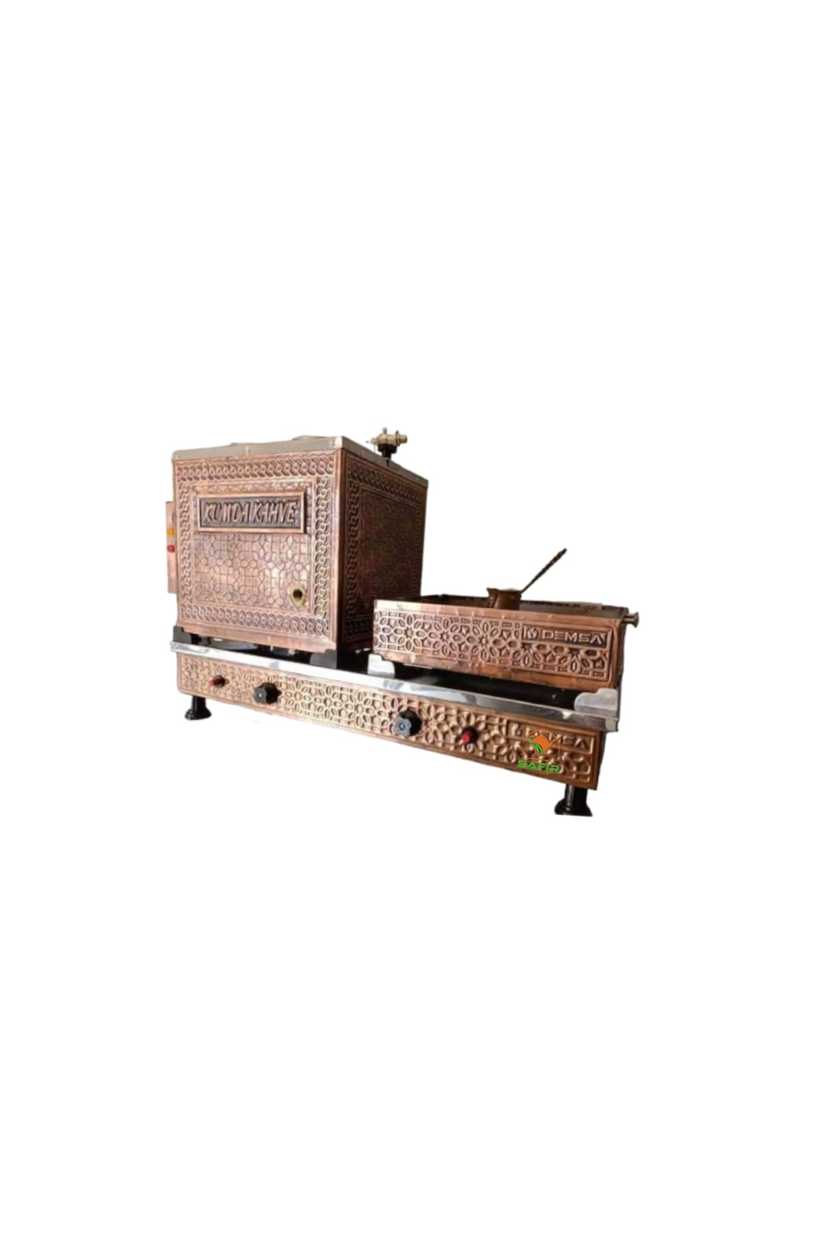 Safirim Kumda Kahveli 2 Gözlü Bakır Çay Kazanı Sadece Elektrikli 