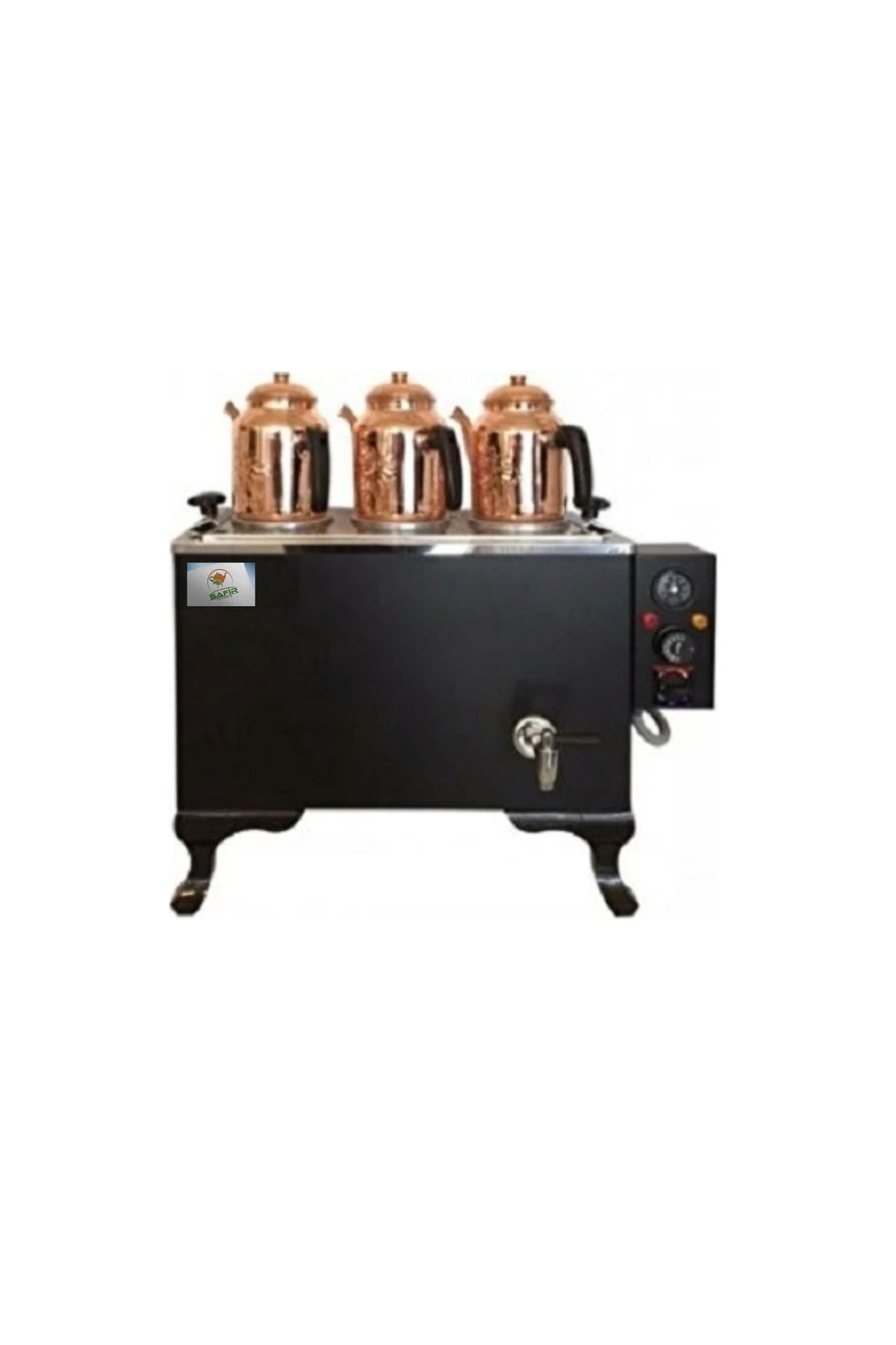 Safirim Siyah Bürotipi Çay Kazanı 3 Gözlü Siyah Sadece Elektrik O
