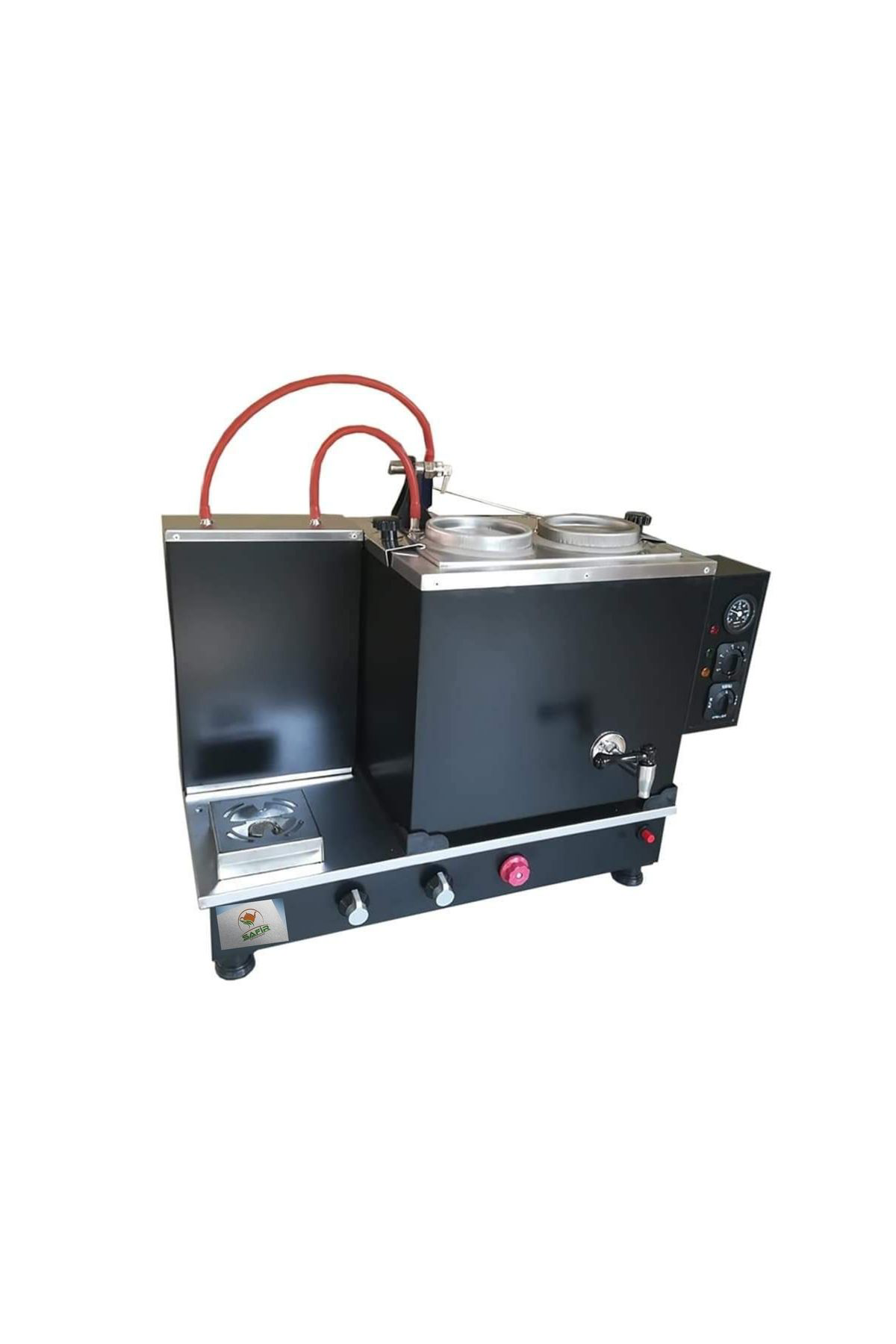Safirim Siyah Çay Kazanı 2 Gözlü Siyah Elektrostatik Boyalı Çay O