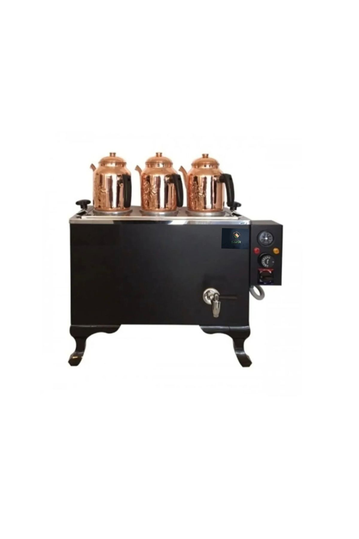 Safir Çay Kazanlari Safirim Siyah Ofistipi  Çay Kazanı 4 Gözlü Elektrostatik Siyah Sa