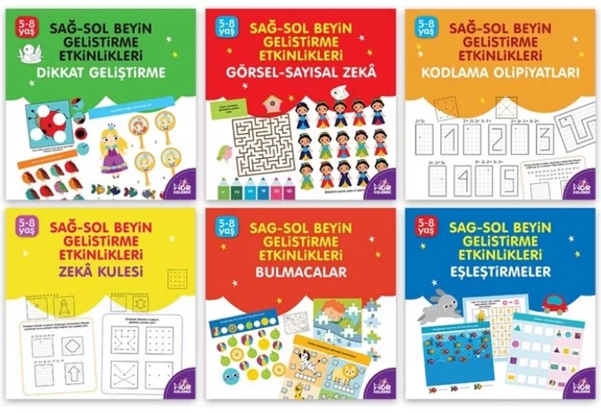 Sağ-Sol Beyin Geliştirme Etkinlikleri Seti (5-8 Yaş) Fiyatı, Yorumları ve Özellikleri