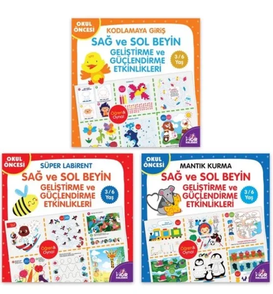 Sağ-Sol Beyin Geliştirme Etkinlikleri Seti (3-6 Yaş) Fiyatı, Yorumları ve Özellikleri
