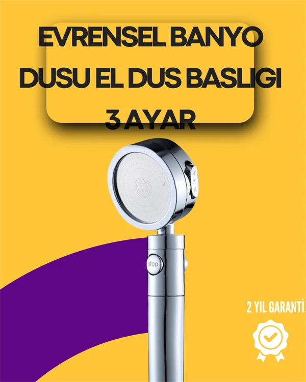 Sağlam Metal Hortum Bağlantılı, 360° Hareketli Duş Başlığı Sağlam Metal Hortum Bağlantılı, 360° Hareketli Duş Başlığı