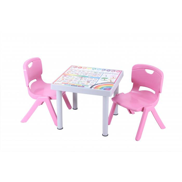 Think To Live Saglam Collection Sağlam Plastik Mandella Rubi İngilizce Desenli Çocuk Masası 2 Ade