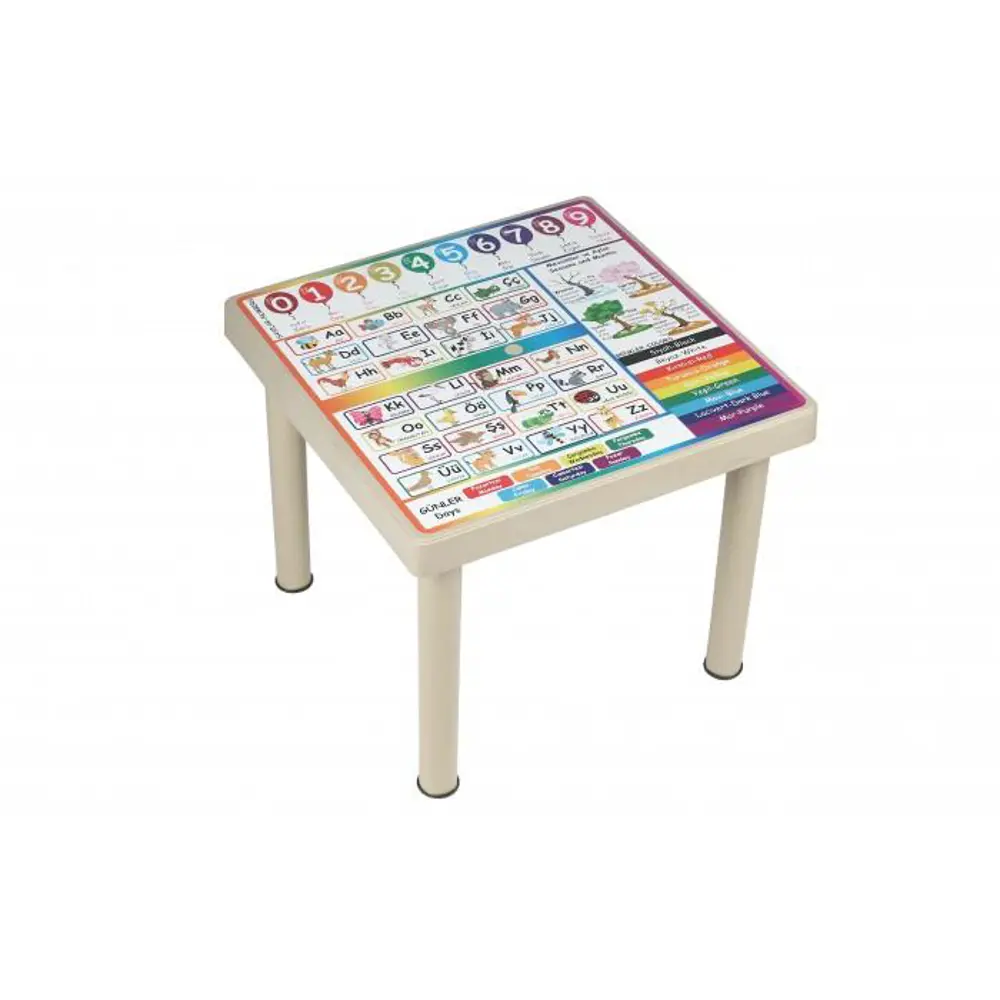 Sağlam Plastik  Mandella Rubi Çocuk Masası İngilizce Desenli