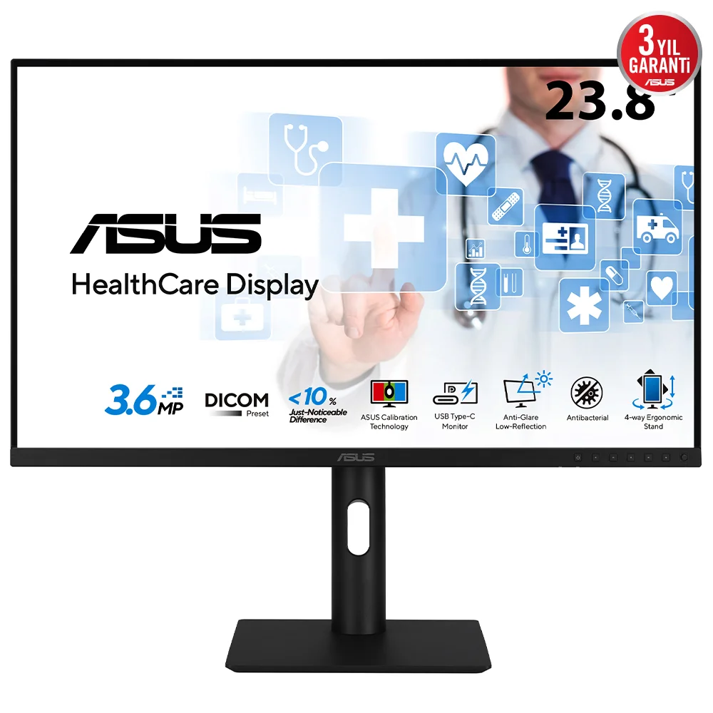 Sağlık HA2441A 23.8 IPS 2560x1440 5ms 75Hz 300cd DP HDMI USB-C VESA 3YIL AGLR DICOM Bölüm 14 GSDF DICOM Ön Ayarı Otomatik Kalibrasyon JND < %10 Antiba Sağlık HA2441A 23.8 IPS 2560x1440 5ms 75Hz 300cd DP HDMI USB-C VESA 3YIL AGLR DICOM Bölüm 14 GSDF DICOM Ön Ayarı Otomatik Kalibrasyon JND < %10 Antiba