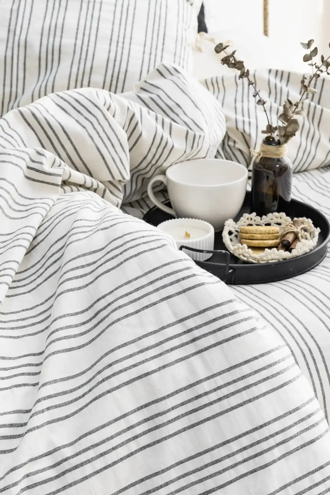 Şaheser Home Collection İpliği Boyalı Çift Kişilik Nev Takımı Notta Antrasit