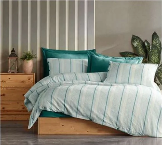 Şaheser Home Collection İplik Boyalı Nev Takımı va Turkuaz