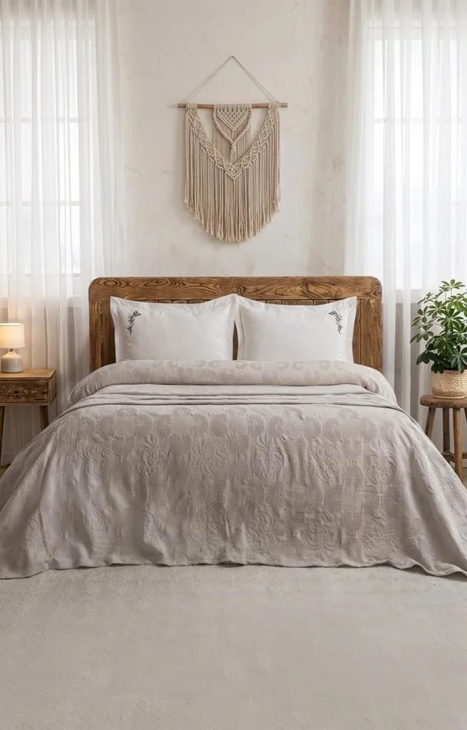 Şaheser Home Collection Yatak Örtüsü Çift Kişilik Anita Bej