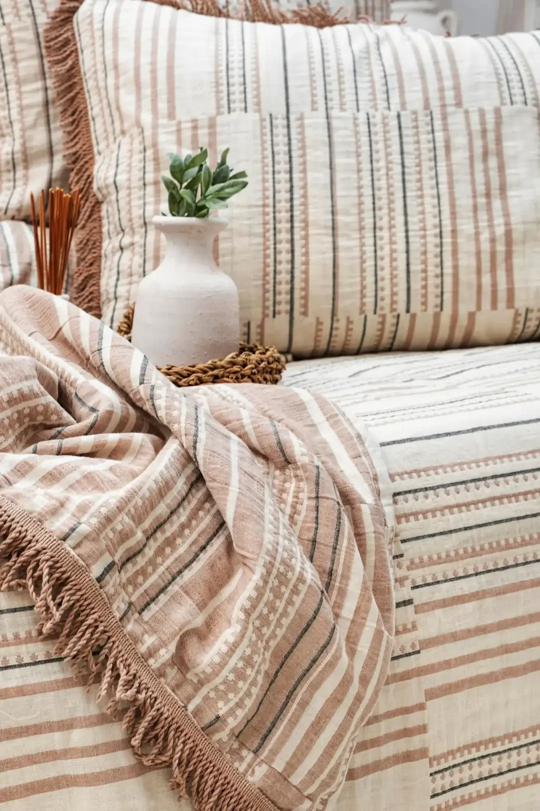Şaheser Home Collection Yatak Örtüsü Çift Kişilik Müslin Lia Kiremit