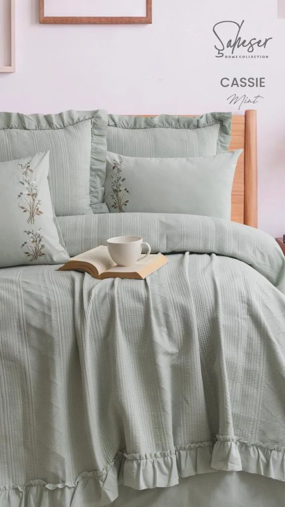 Şaheser Home Collection Yatak Örtüsü Çift Kişilik Cassie Mint Fiyatı, Yorumları ve Özellikleri