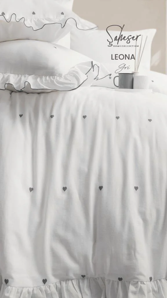 Şaheser Home Collection Jakarlı Nev Takımı Çift Kişilik Leona Gri