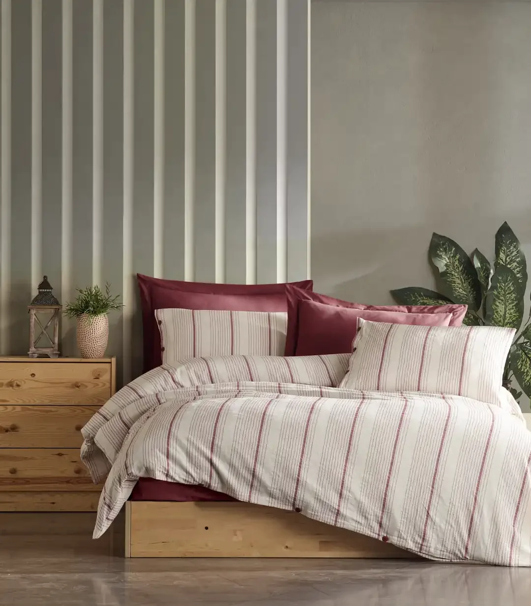 Şaheser Home Collection İplik Boyalı Nev Takımı va Bordo