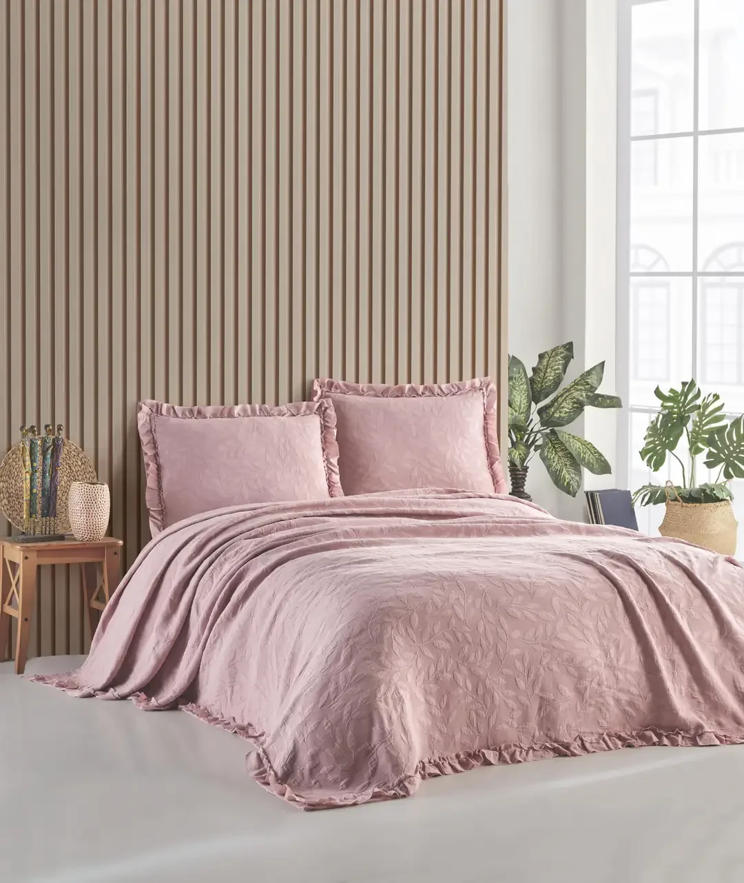 Şaheser Home Collection Yatak Örtüsü Çift Kişilik İlda Pudra Şaheser Home Collection Yatak Örtüsü Çift Kişilik İlda Pudra