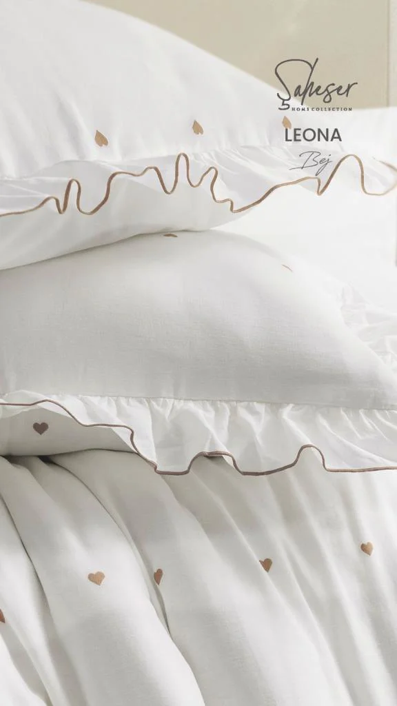 Şaheser Home Collection Jakarlı Nev Takımı Çift Kişilik Leona Bej