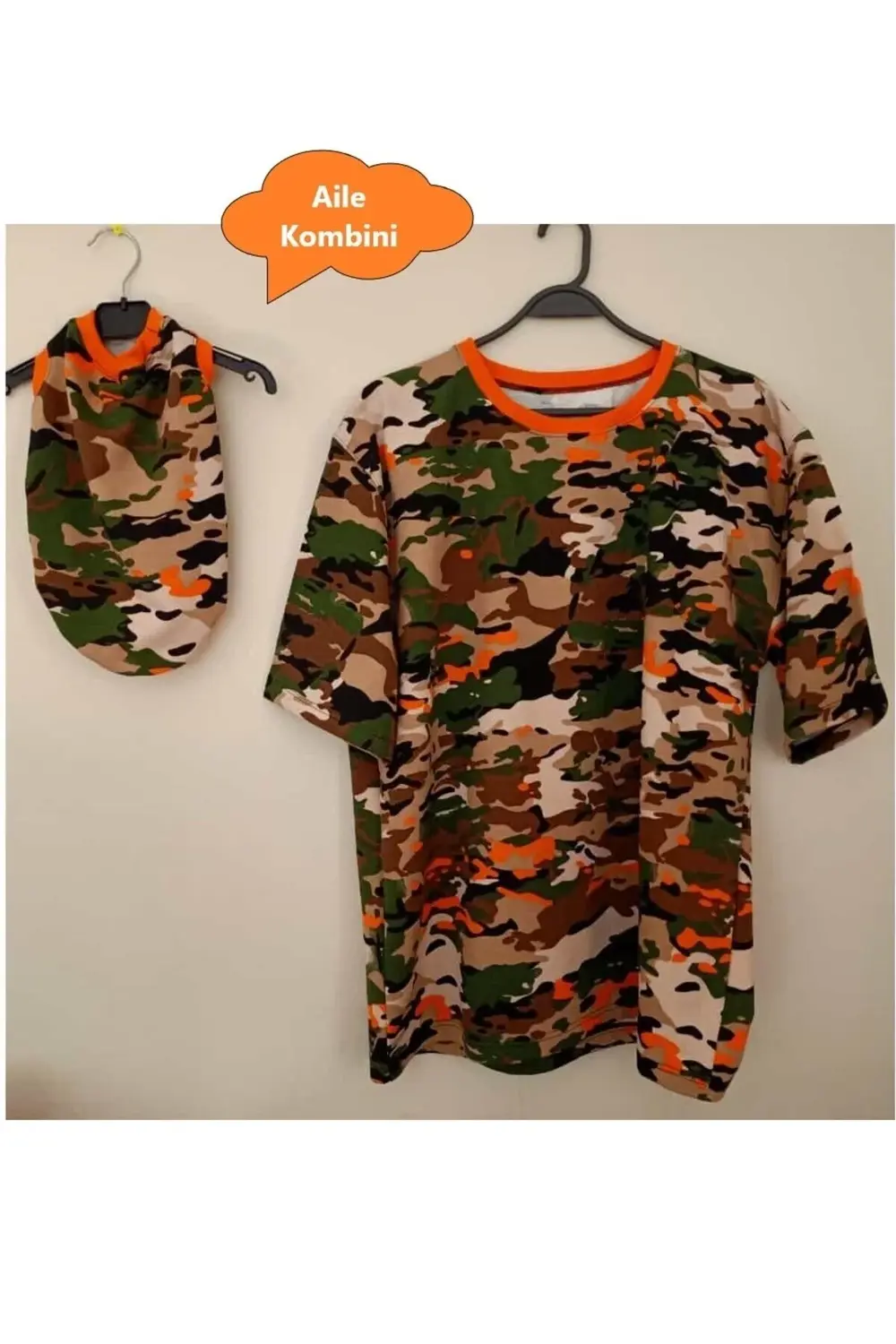 Sahibi ile Uyumlu Aile Kombini Kamuflaj Desenli Kedi Köpek Kıyafe