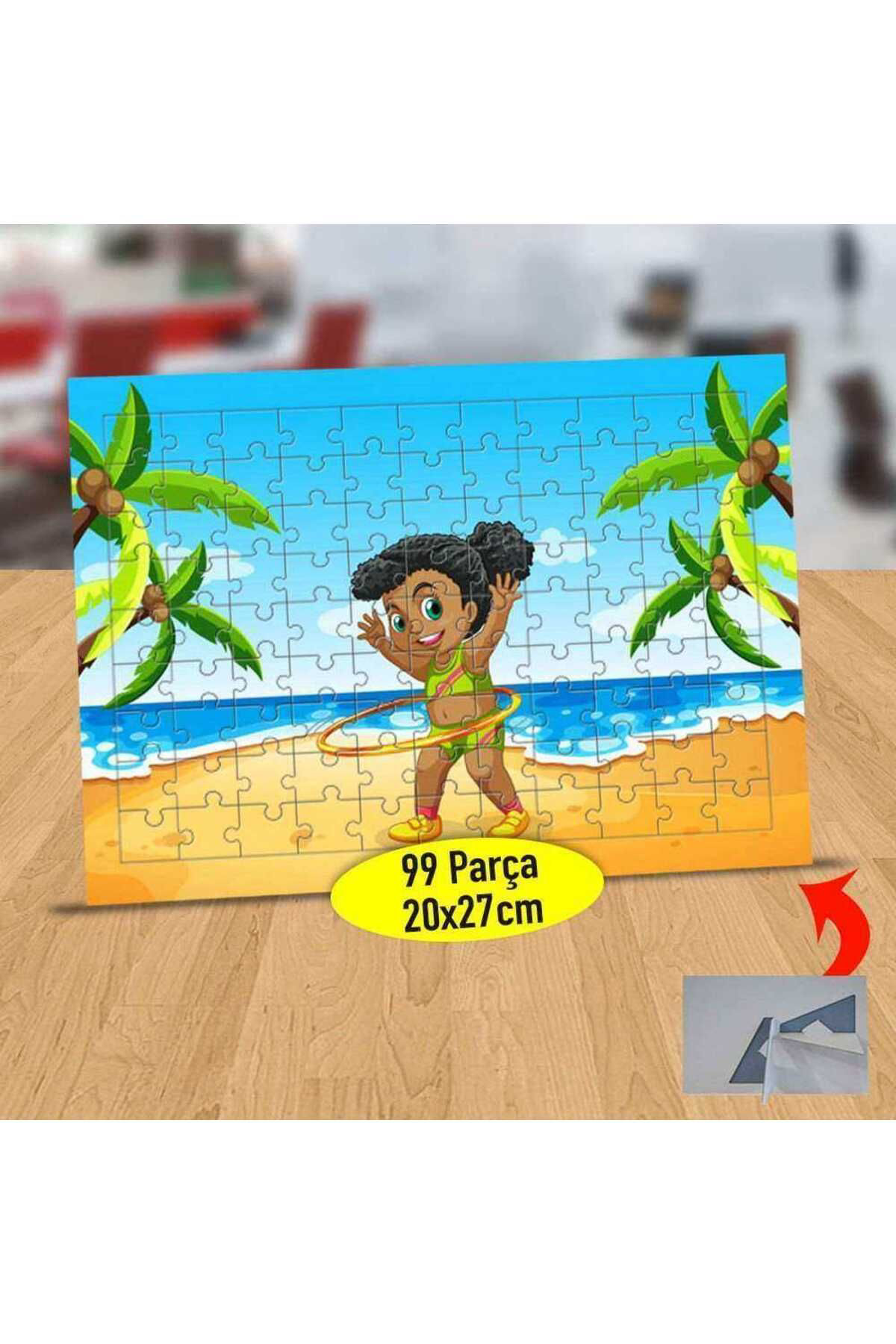 Asilmeydan Sahil Kenarinda Eğlenceli Kiz 99 Parça Puzzle Yapboz Tablo-246
