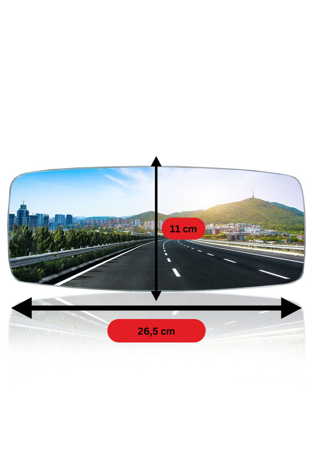 Şahin-2 Lastikli Universal Dikiz Aynası 26x11 Cm