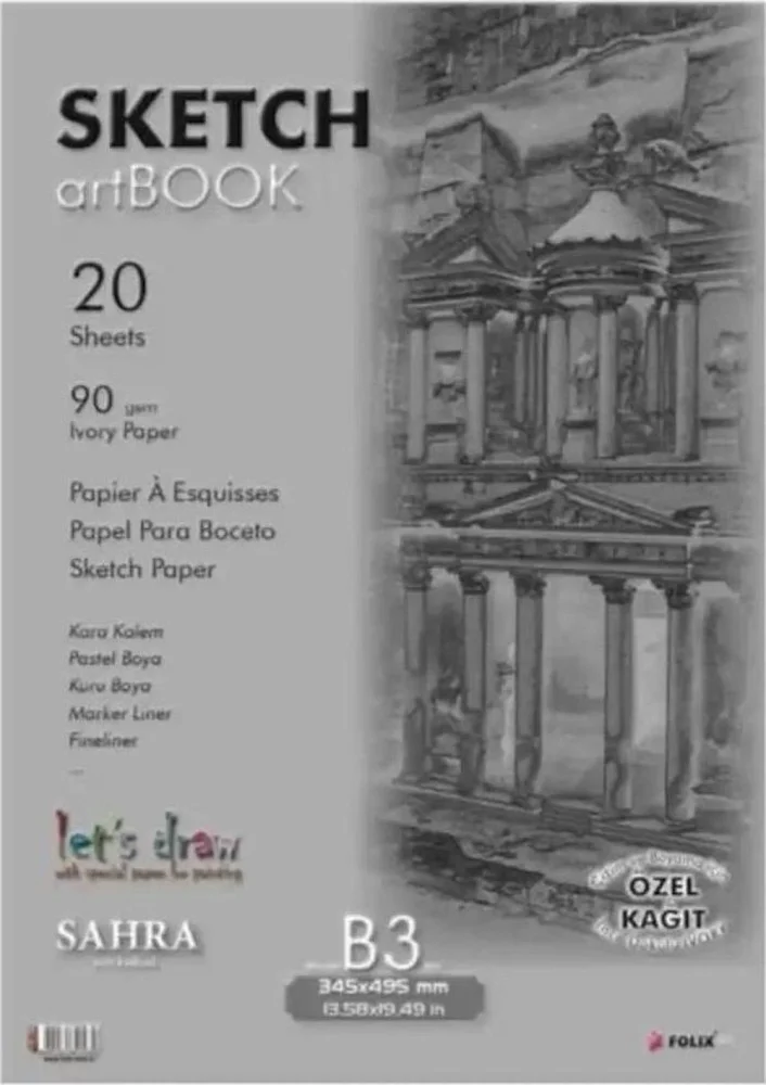 Sahra Bloknot Tutkallı Ivory Kağıt 34,5x49,5 CM 90 GR
