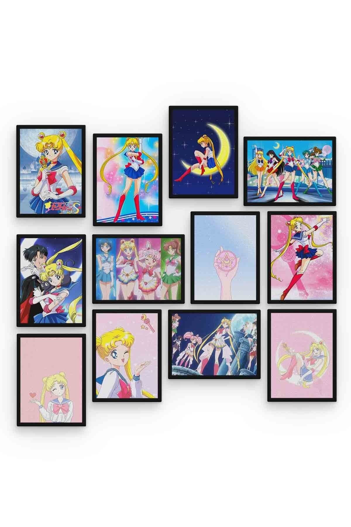 Sailor Moon 12 Parça Mdf (ahşap) Tablo Ofis Boyu 