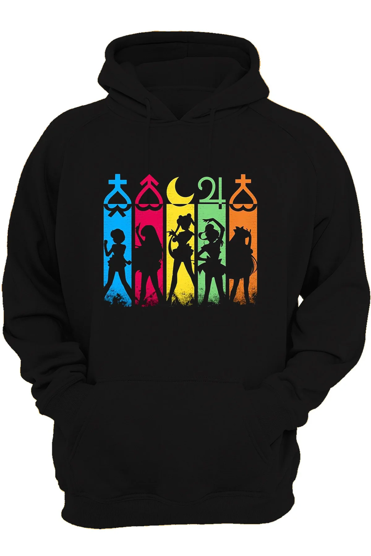 Sailor Moon Ön Baskılı, %100 Pamuk, 3 Ipl. Şardonlu, Içi Tamamen Polar, Çok Kalın Hoodie