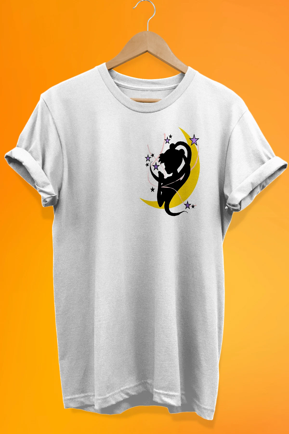 Sailor Moon Baskılı %100 Pamuk Oversize T-shirt Büyük Beden Tişör