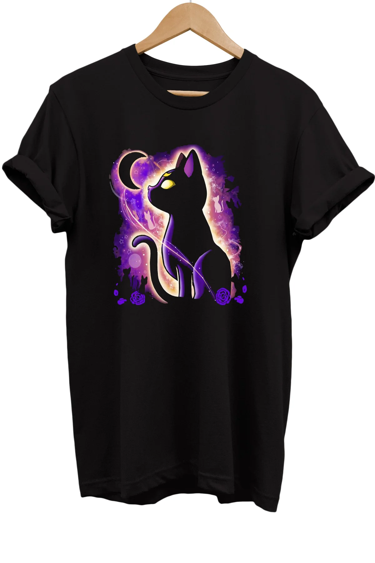 Sailor Moon Baskılı %100 Pamuk Oversize T-shirt Büyük Beden Tişör