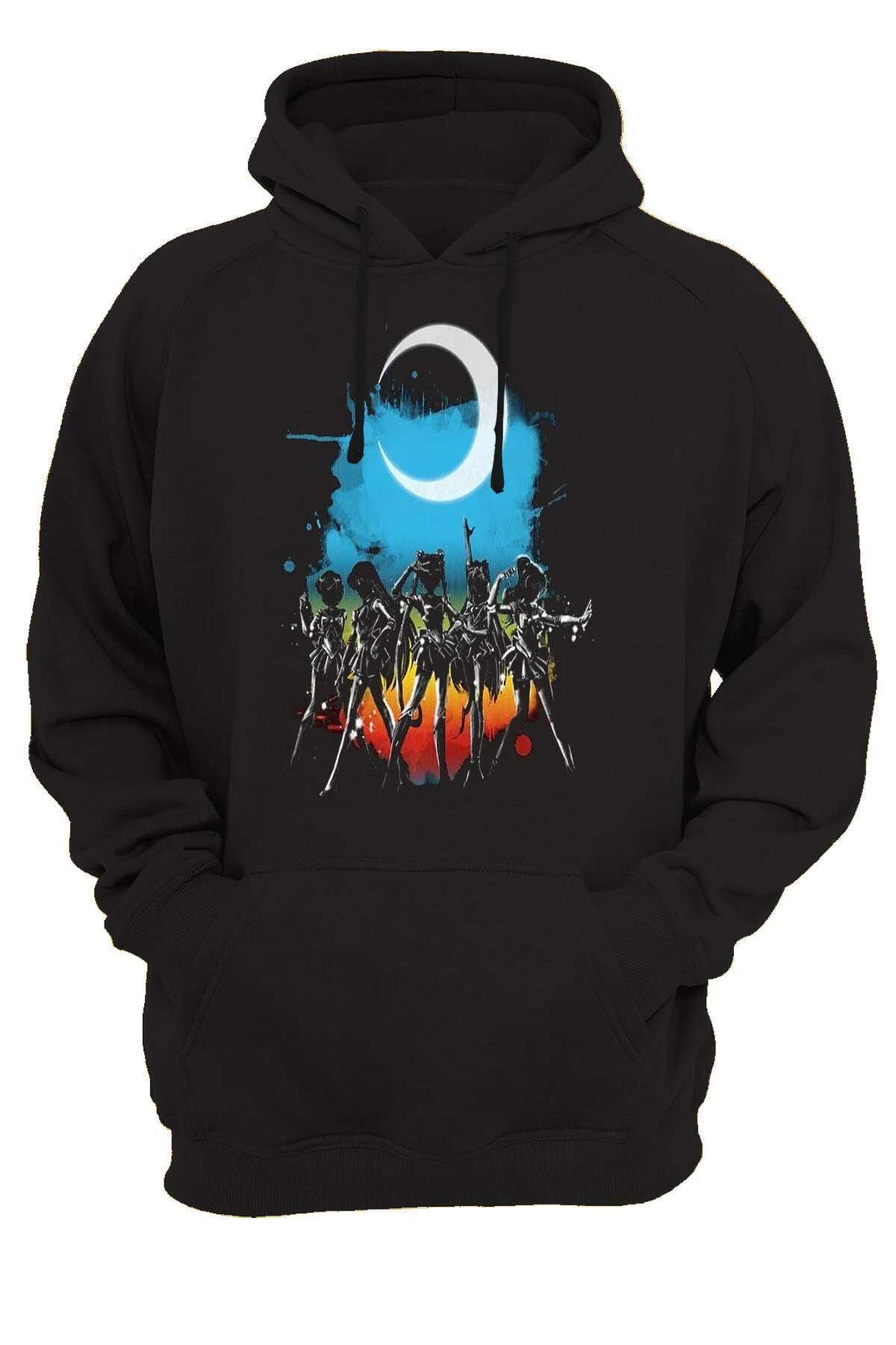 Sailor Moon Ekibi Baskılı 3 Ipl. Şardonlu, Kalın (600 Gr.) Içi Polar Sweatshirt