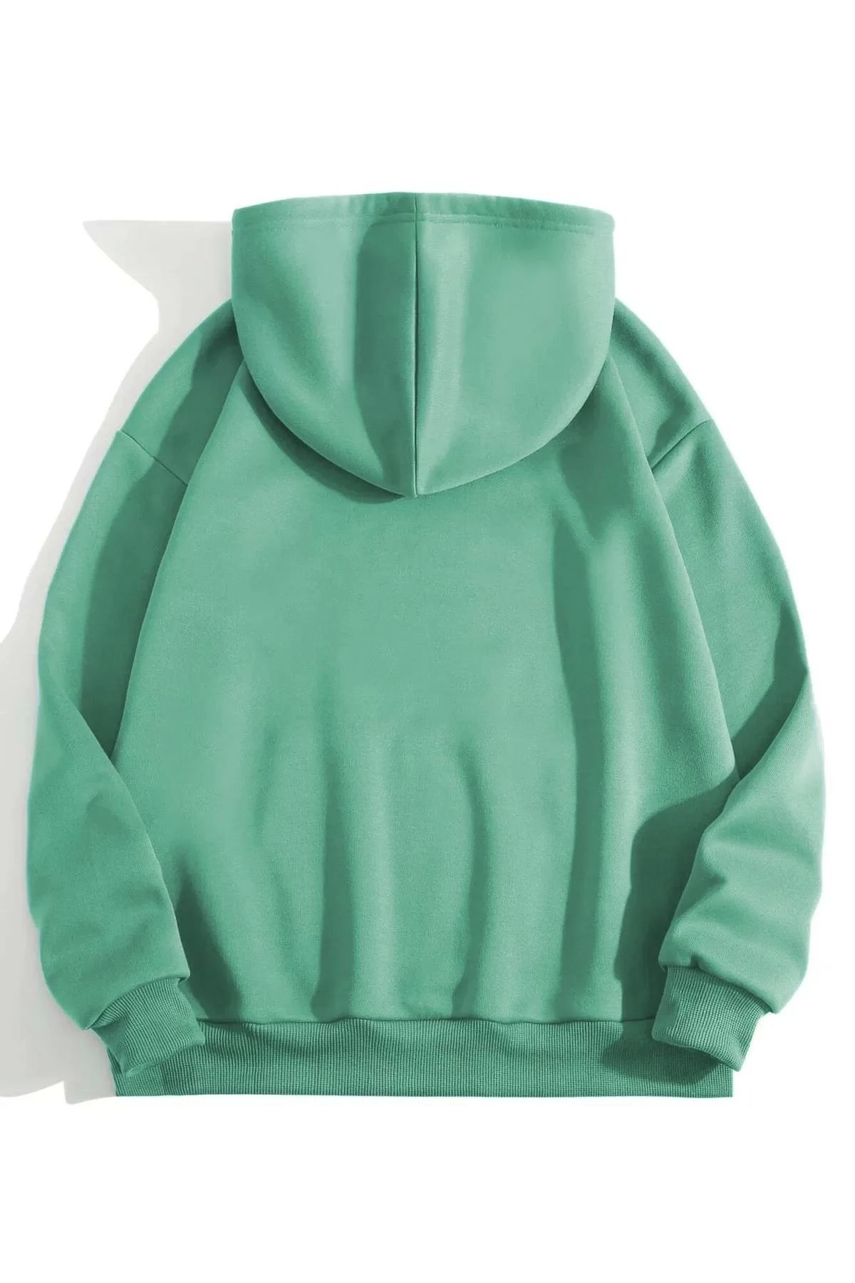 Şair Erkek Düz Kapüşonlu Sweat - Mint Yeşili