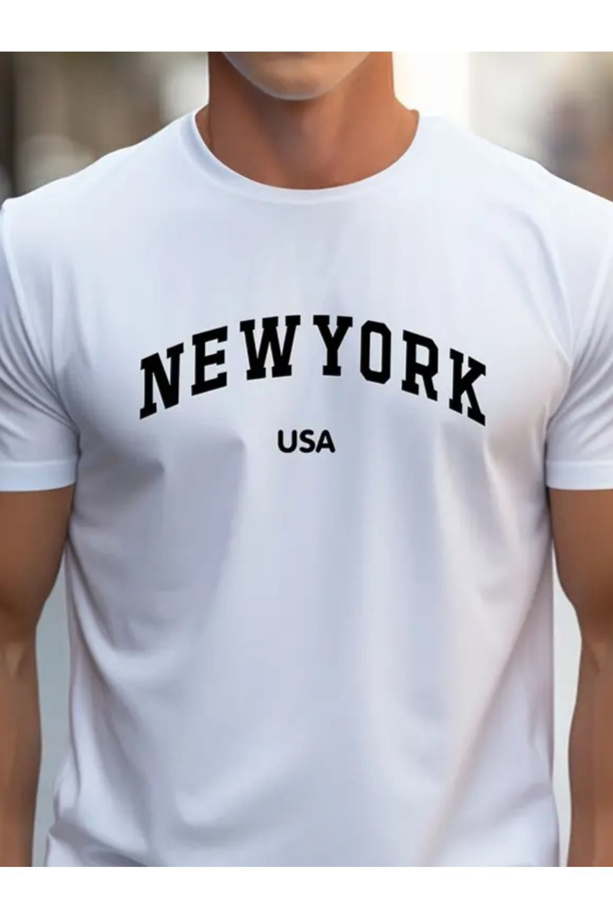 Şair Erkek New York Baskılı Süprem T-shirt