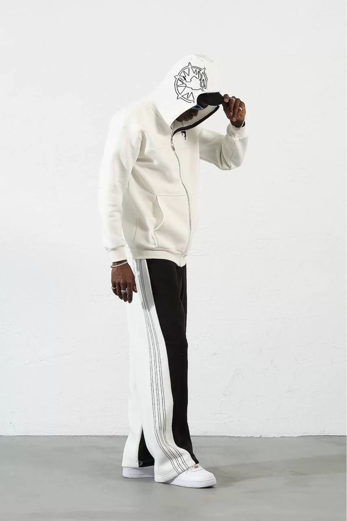 Tommy Hilfiger Şair Samuray Zip Fermuarli Kapşonlu Hirka - Beyaz