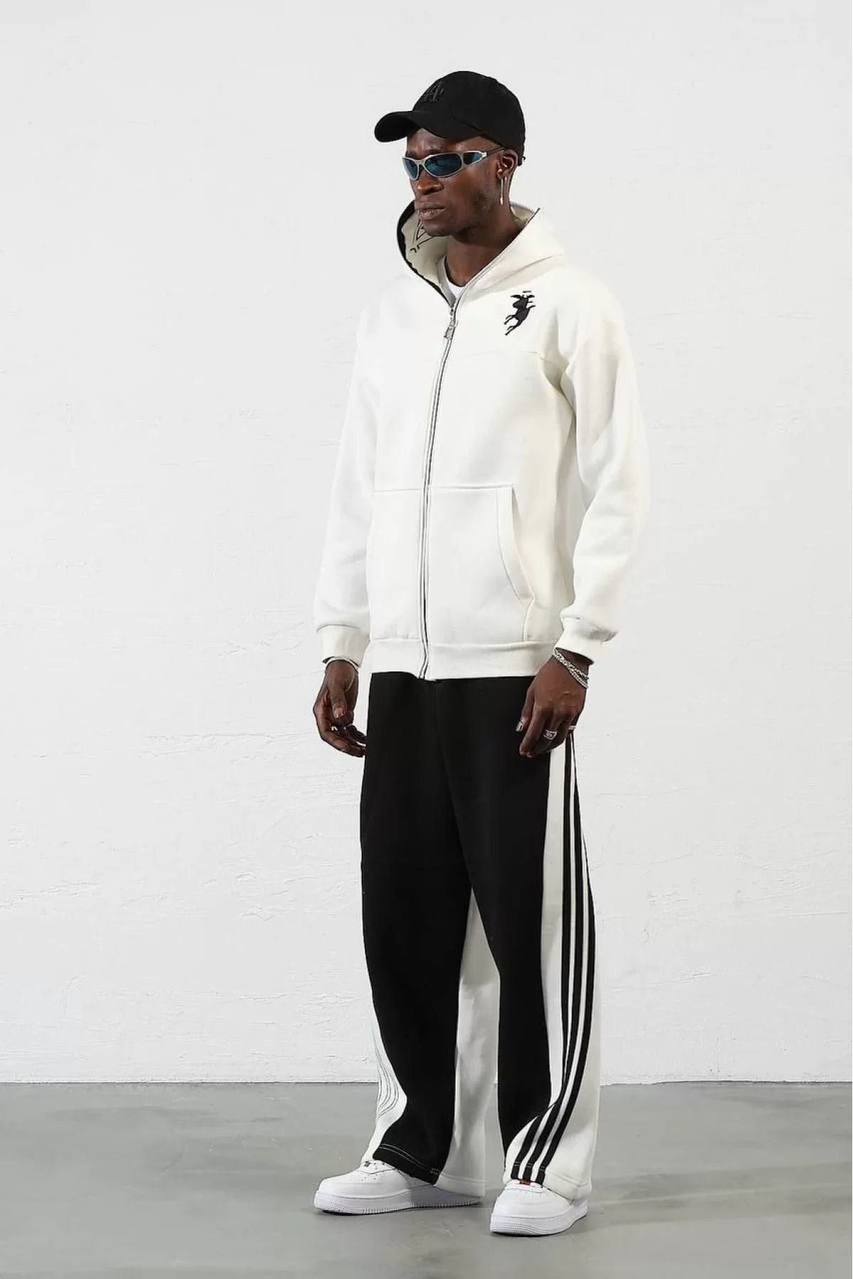 Tommy Hilfiger Şair Samuray Zip Fermuarli Kapşonlu Hirka - Beyaz