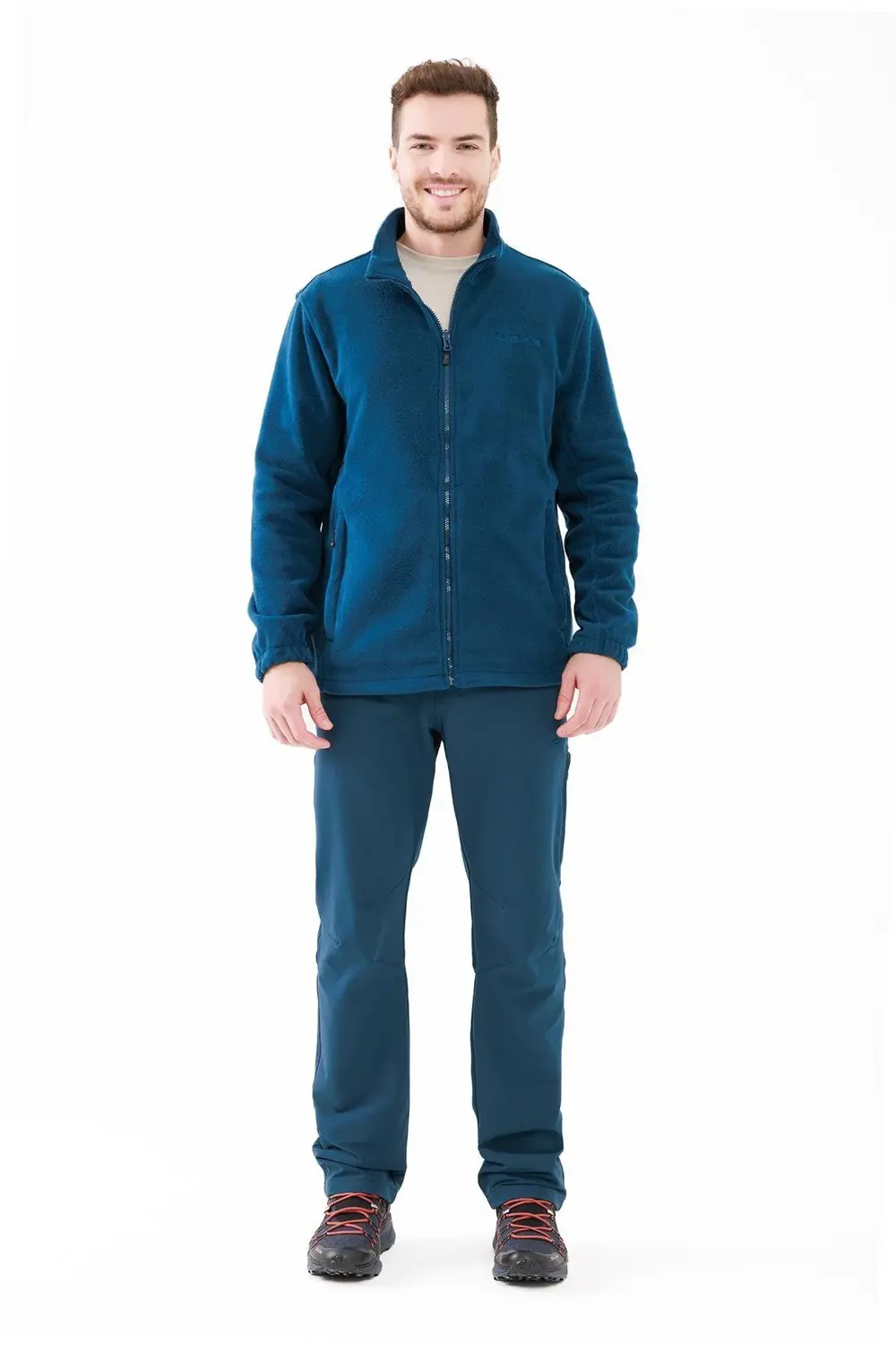 Saka Tam Fermuarlı Erkek Polar Sweatshirt Lacivert