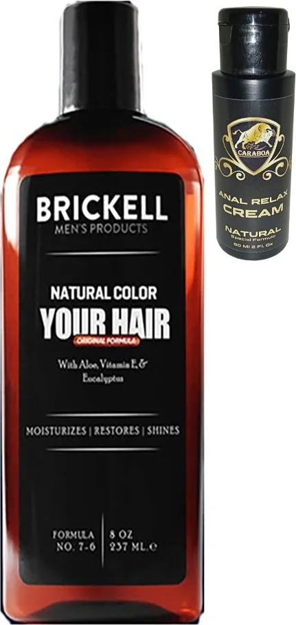 Sakal Beyazlığı Giderici Şampuan - Brickell ile Uyumlu Erkek Saç & Sakal Karartıcı 237 ml + Caraboa Krem