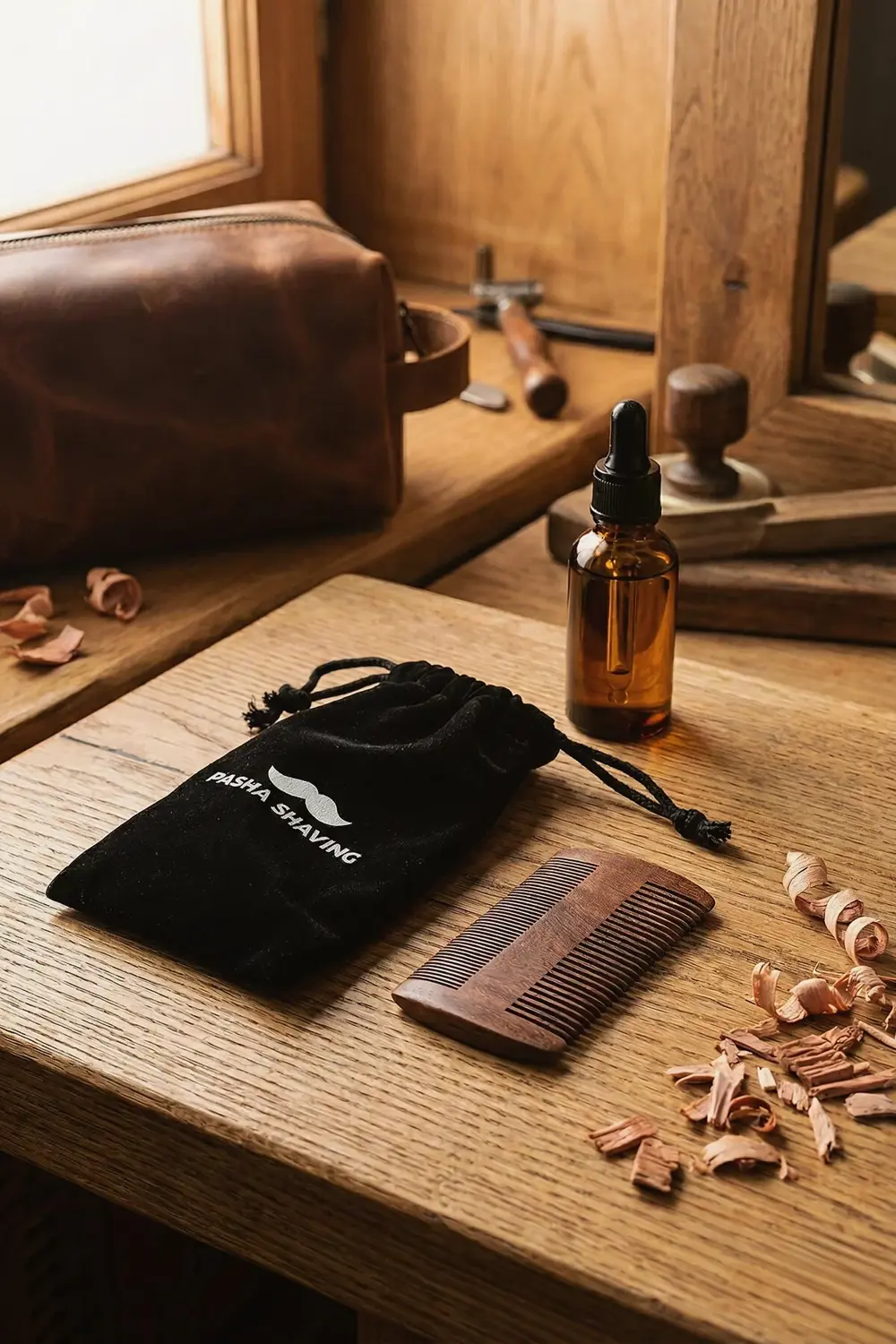 Sakal & Bıyık Tarağı, %100 Doğal Sandal Ağacından Yapılmıştır, St