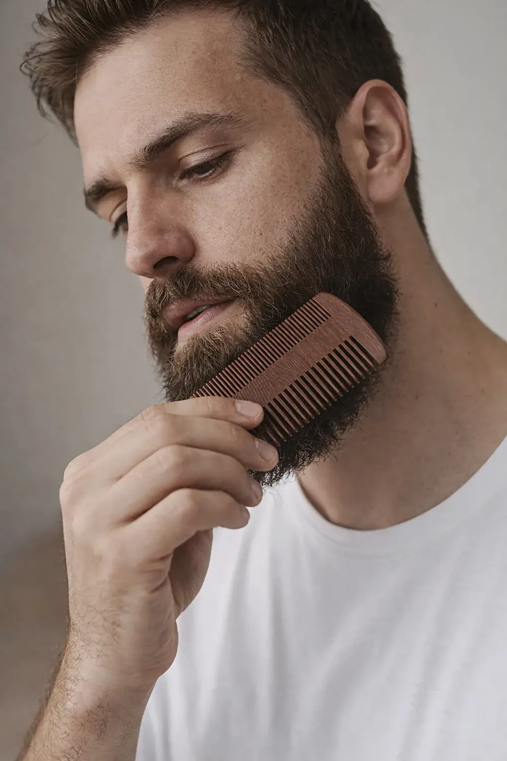 Sakal & Bıyık Tarağı, %100 Doğal Sandal Ağacından Yapılmıştır, St