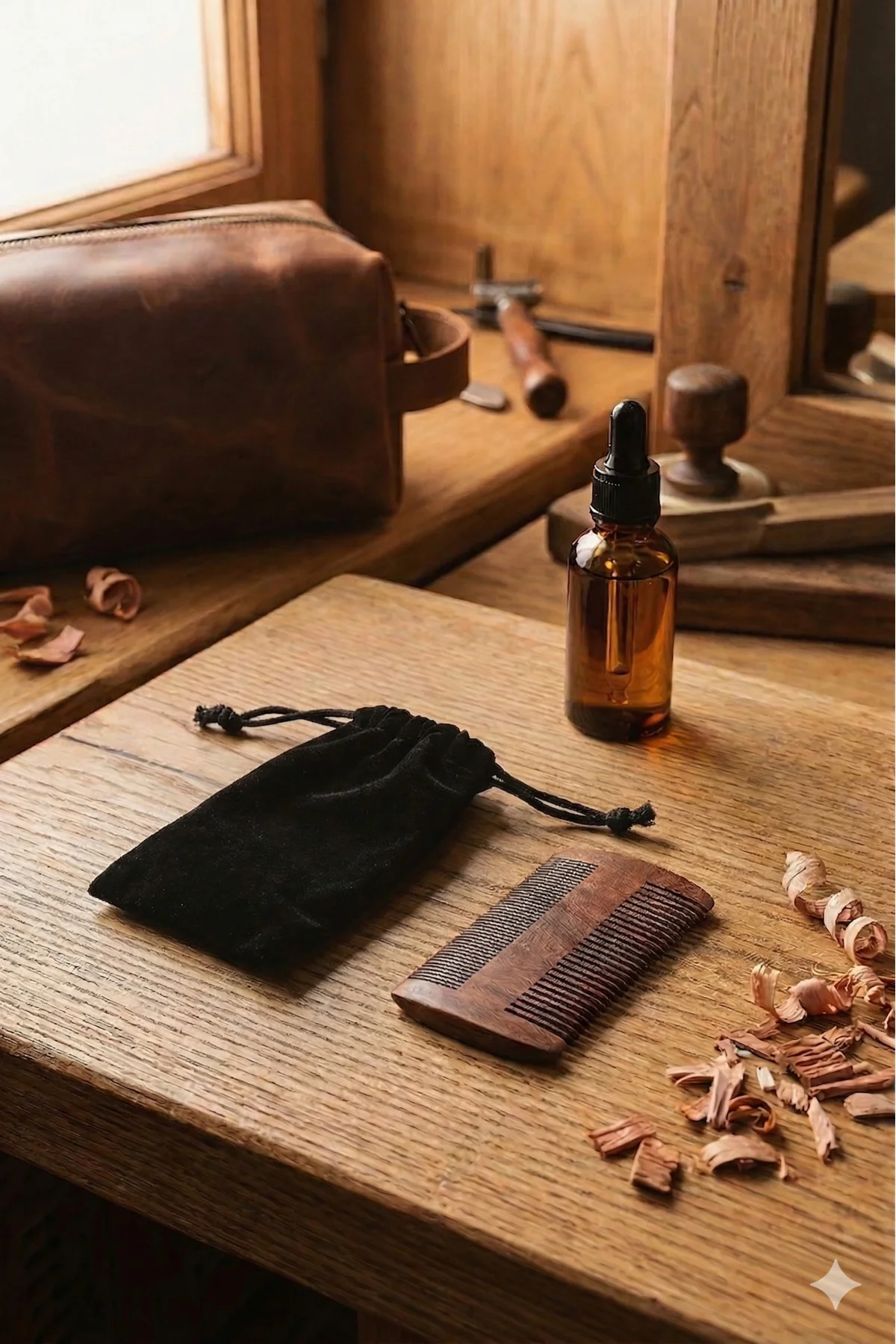 Sakal & Bıyık Tarağı, %100 Doğal Sandal Ağacından Yapılmıştır, St