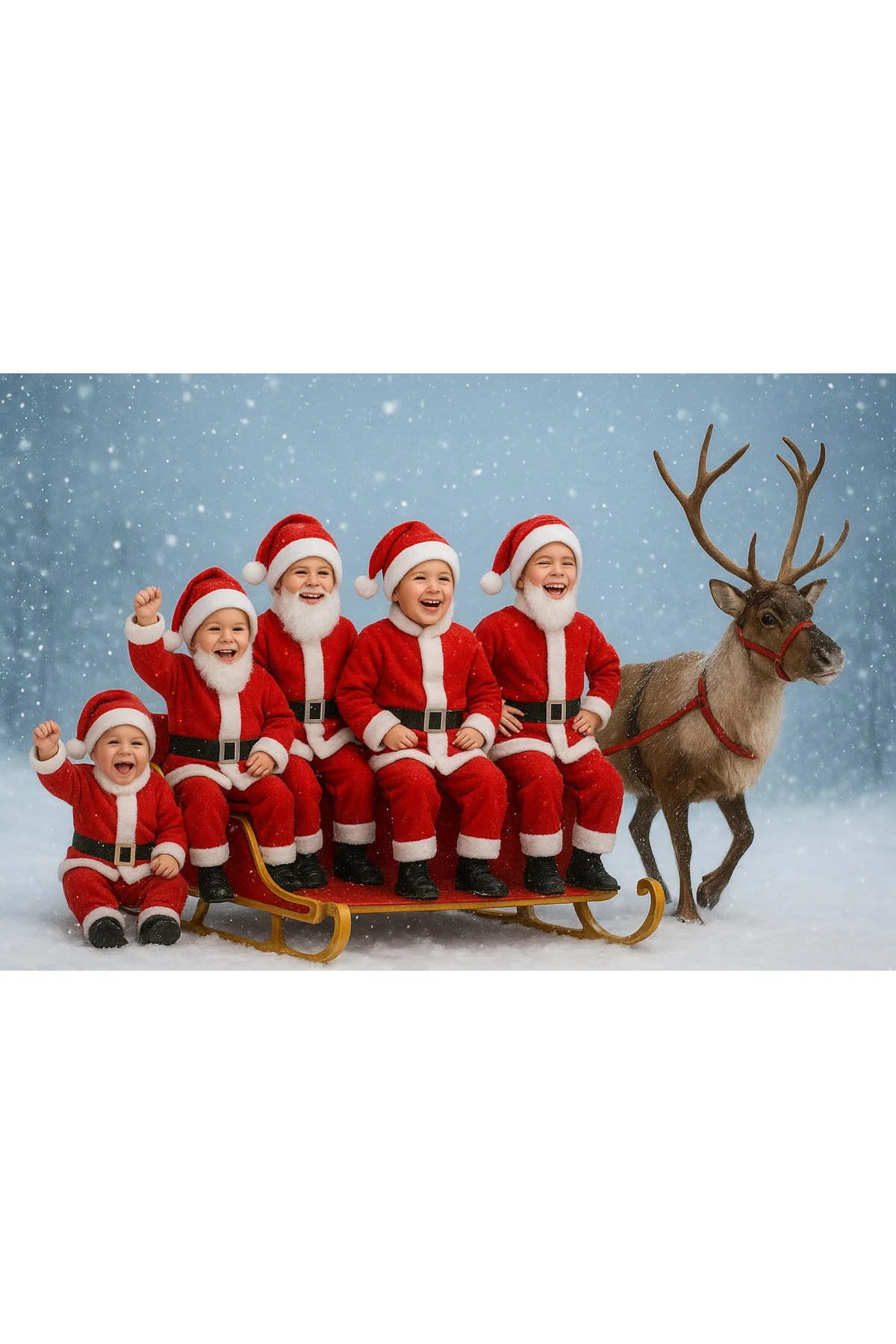 Sakal Hediyeli Erkek Çocuk Noel Baba Kostümü Noel Kıyafeti Yılbaş