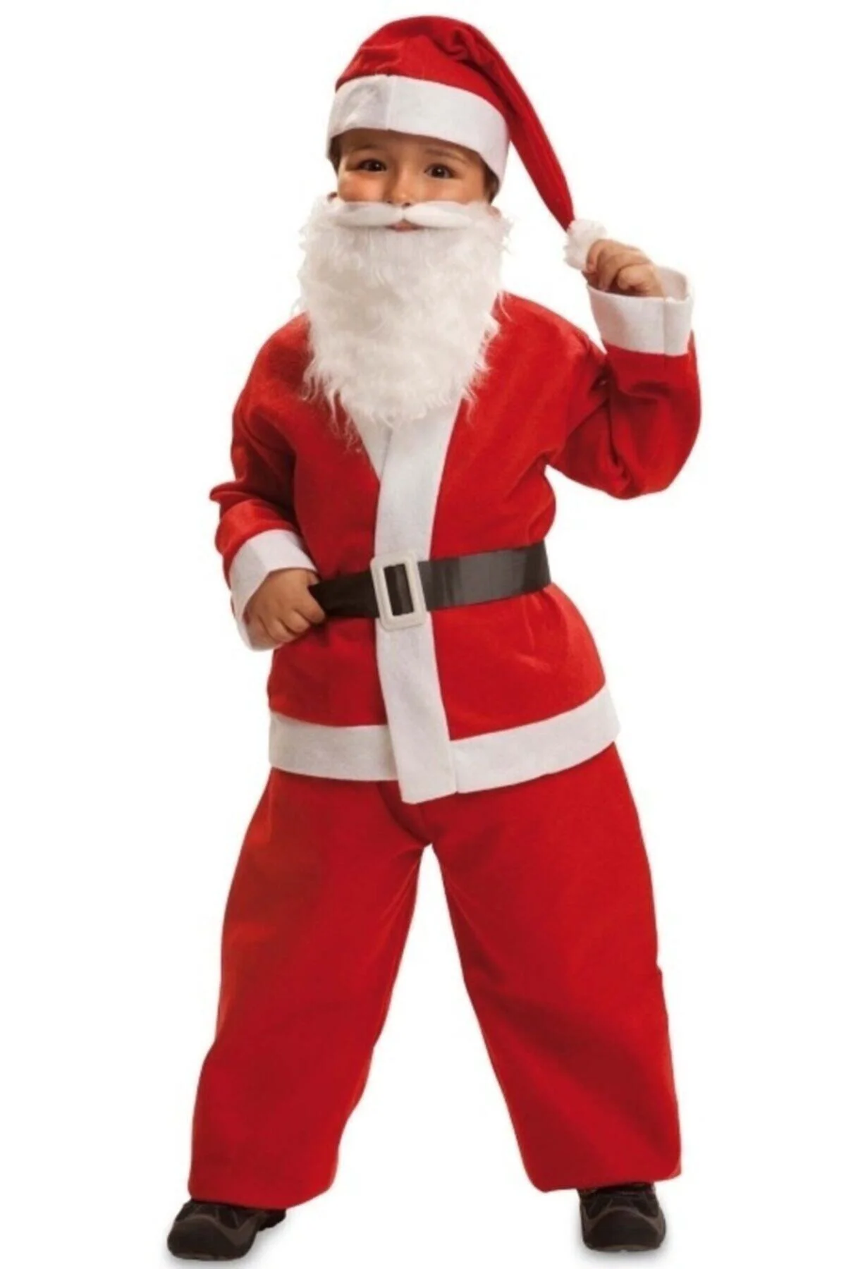 Sakal Hediyeli Erkek Çocuk Noel Baba Kostümü Noel Kıyafeti Yılbaş