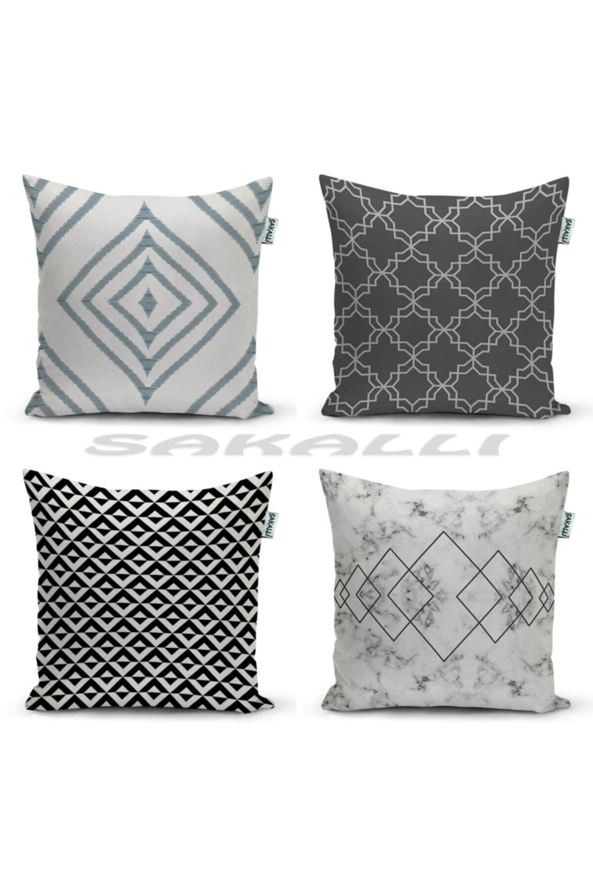 Home 4lü Kombin 3d Baskılı Dekoratif Kırlent Kılıfı