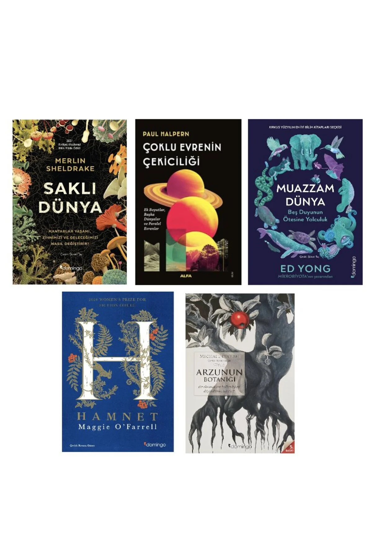 sakli dunya+coklu evrenin cekiciligi+muazzam dunya+hamnet+arzunun botanigi=(5kitap)