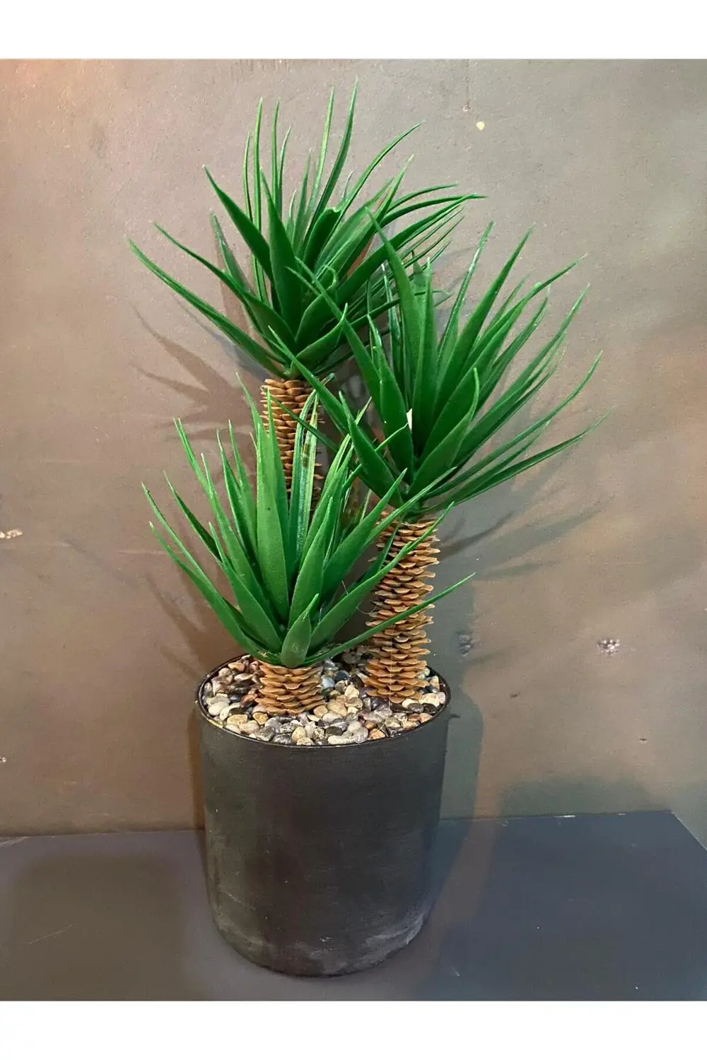 Saksıda 3 lü Yapay Sukulent