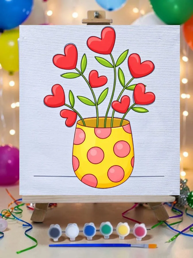 Saksıda Çiçek Tuval Boyama Aktivite Seti 19x19 Cm (Tuval, Şövale, Fiyatı, Yorumları ve Özellikleri