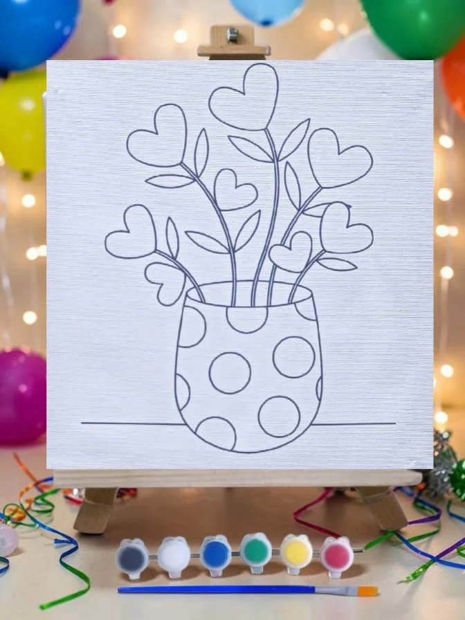 Saksıda Çiçek Tuval Boyama Aktivite Seti 19x19 Cm (Tuval, Şövale, Fiyatı, Yorumları ve Özellikleri