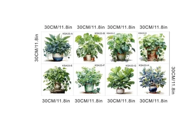 Saksılı Çiçek Tasarımlı 8li Sticker Bx40 Saksılı Çiçek Tasarımlı 8li Sticker Bx40