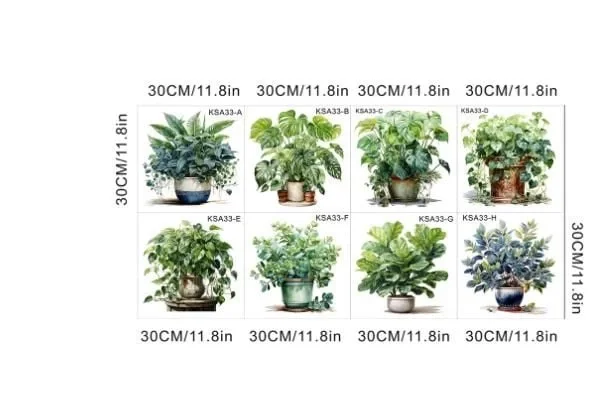 Saksılı Çiçek Tasarımlı 8li Sticker MC-480A Fiyatı, Yorumları ve Özellikleri
