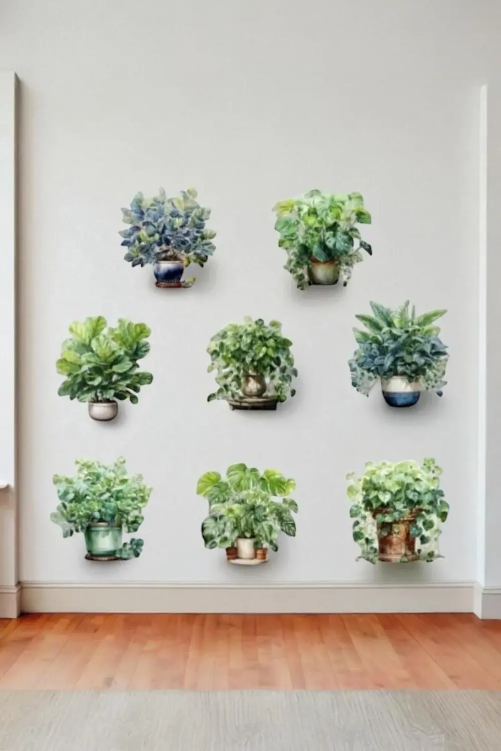 Saksılı Çiçek Tasarımlı 8li StickeR 30X30 cm Saksılı Çiçek Tasarımlı 8li StickeR 30X30 cm