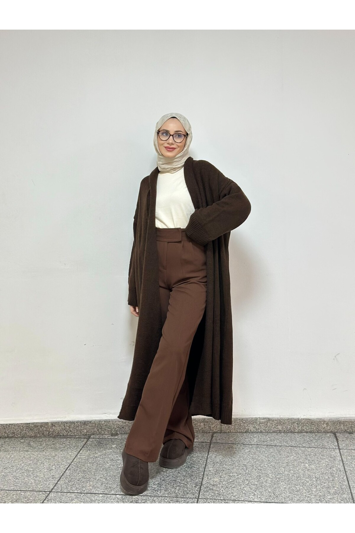 Cefwomans Şal Yaka Uzun Hirka