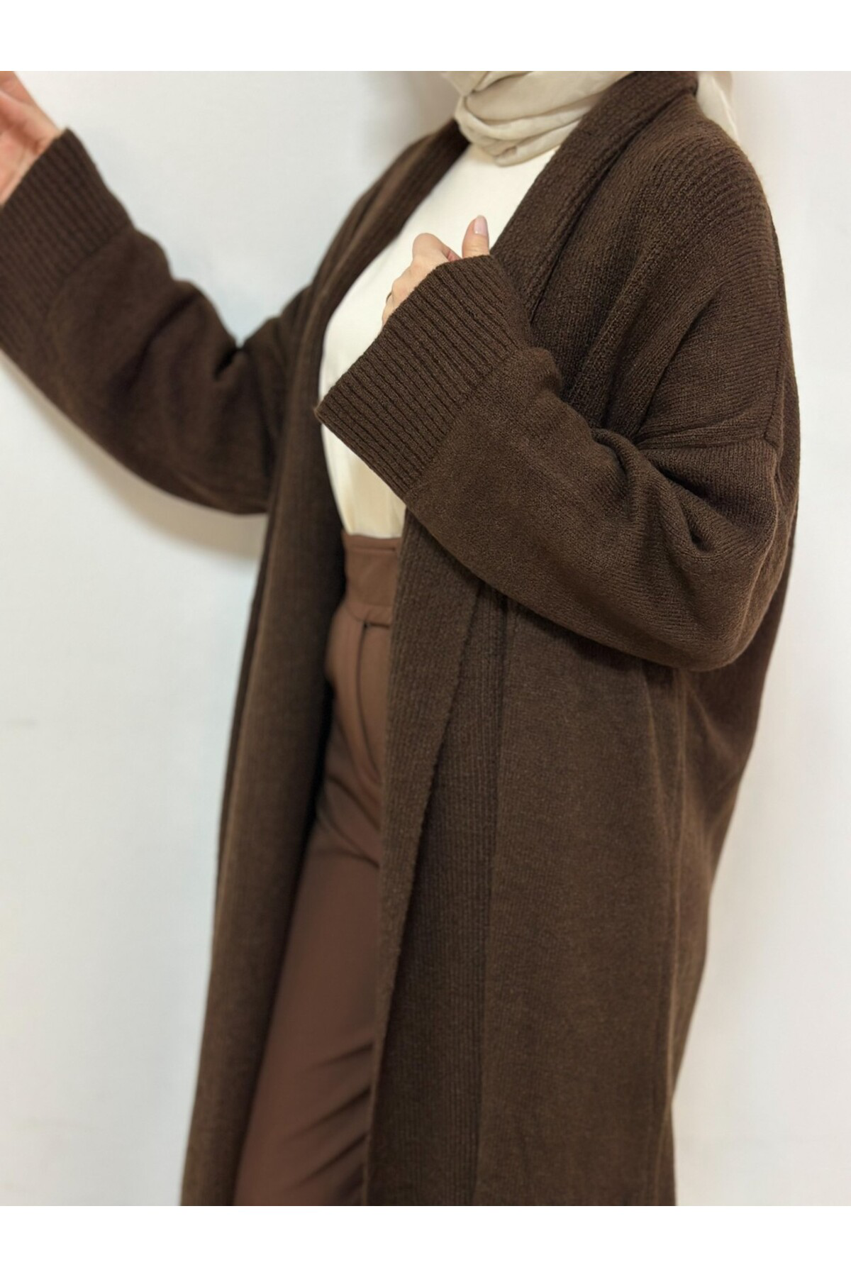 Cefwomans Şal Yaka Uzun Hirka