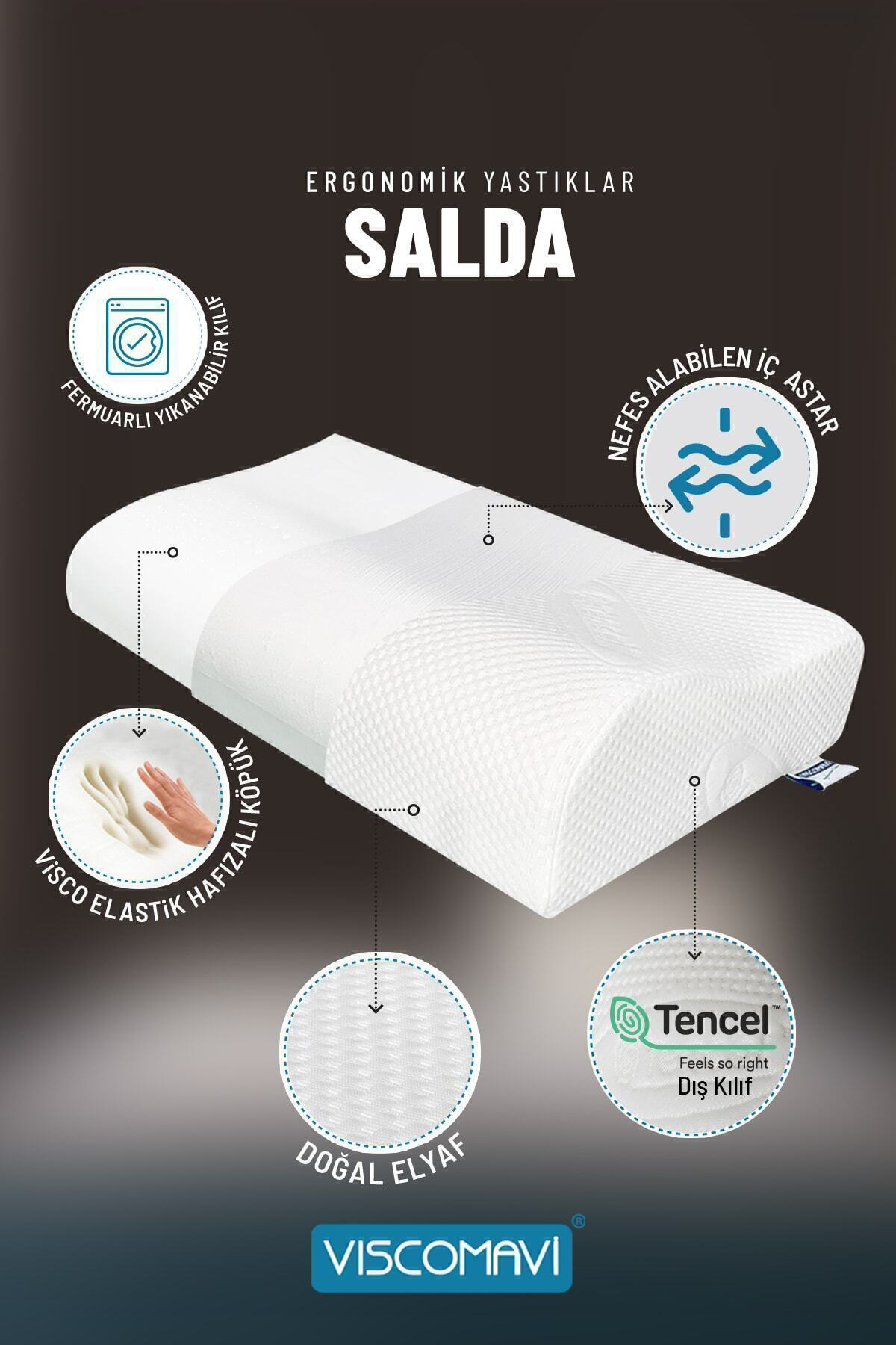 Salda Ergonomik & Ortopedik| Boyun destekli |Doğal Lif Kılıflı |A